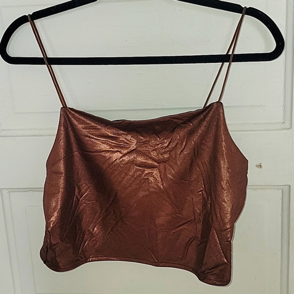 Metallic brown top